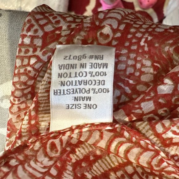 Unbranded Scarf Womens Long Rectangle Brown Aztec Semi Sheer Lightweight - Picture 10 of 11